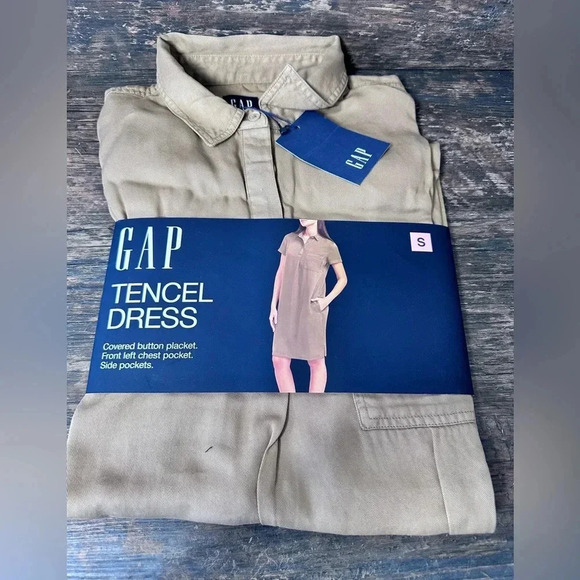 GAP Tencel Dress - Khaki Womens Size Small - Picture 1 of 3